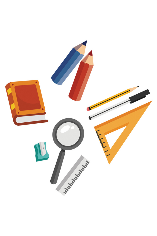 卡通學習用品文具素材