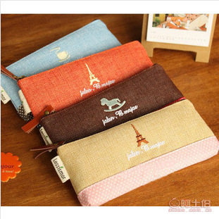 【自主韓版創意時尚簡約時光可愛創意筆袋帆布筆袋文具廠家批發007.5*19*1.5CM】縉云縣花兒飾品廠 - 產品庫