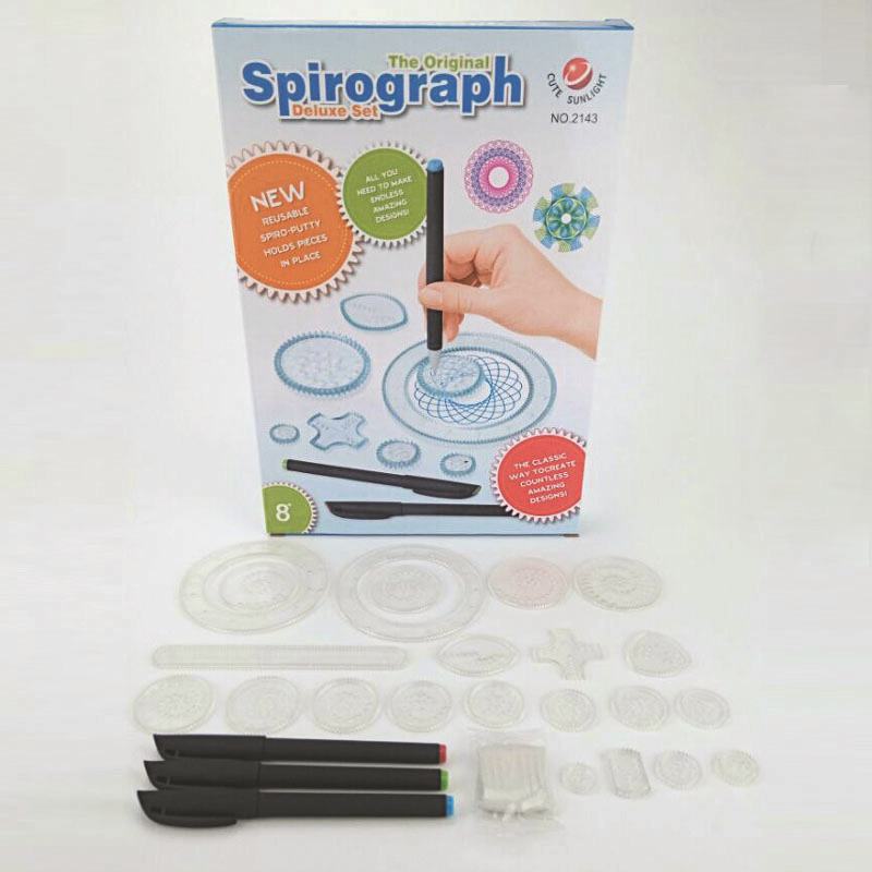 萬花尺套裝兒童美術(shù)繪畫模板尺子文具套裝曲線畫圖魔幻萬花尺科教